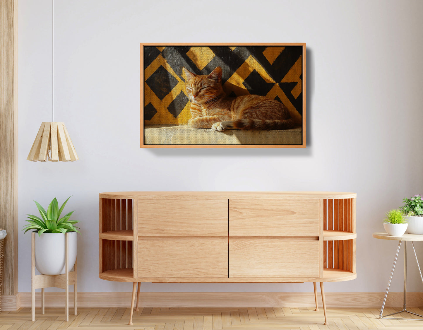 Orange Cat Geometric Sunlight African American abstract art view 44