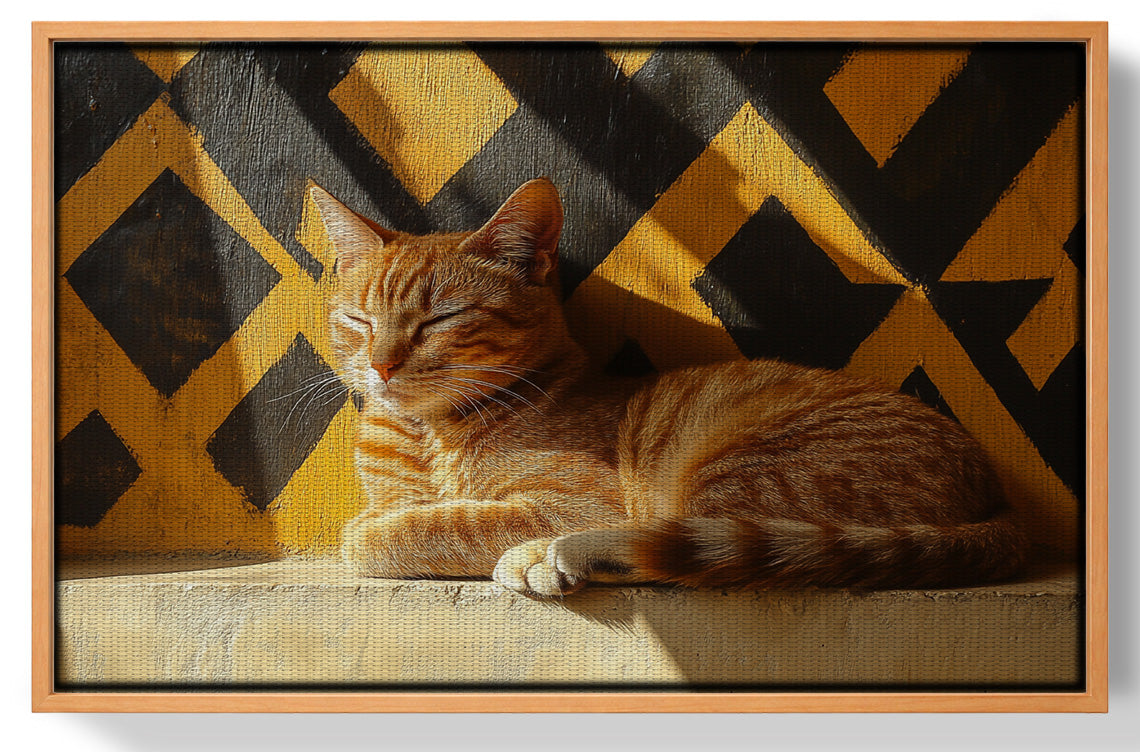 Orange Cat Geometric Sunlight African American abstract art view 43