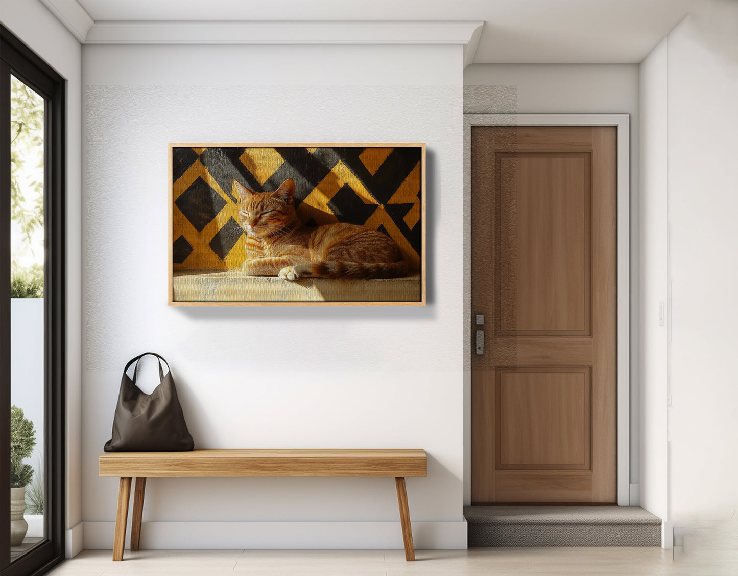 Orange Cat Geometric Sunlight African American abstract art view 53