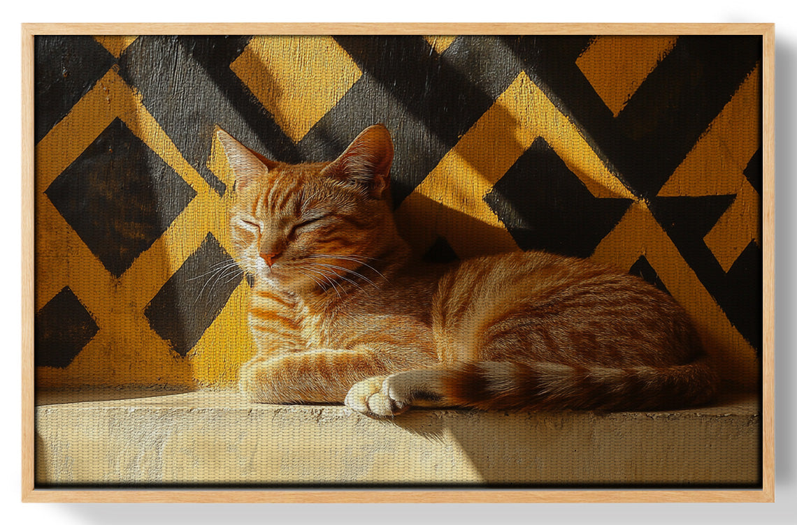 Orange Cat Geometric Sunlight African American abstract art view 49