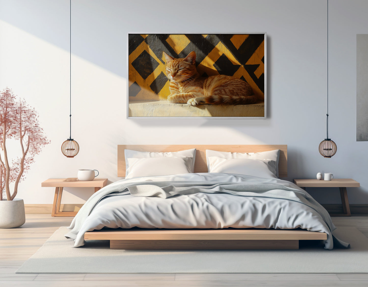 Orange Cat Geometric Sunlight African American abstract art view 57