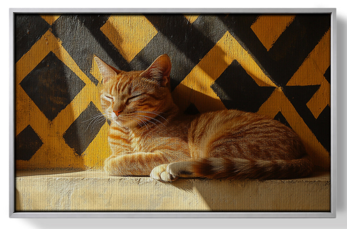 Orange Cat Geometric Sunlight African American abstract art view 55