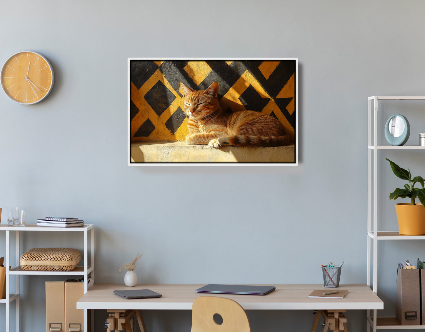 Orange Cat Geometric Sunlight African American abstract art view 66