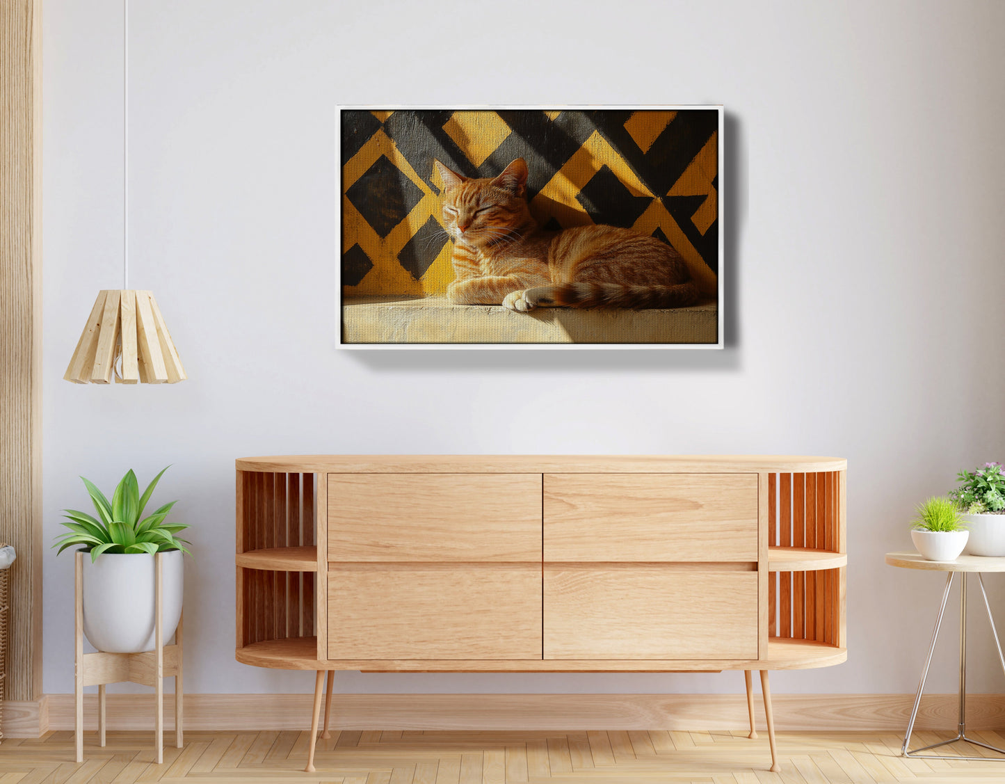 Orange Cat Geometric Sunlight African American abstract art view 62