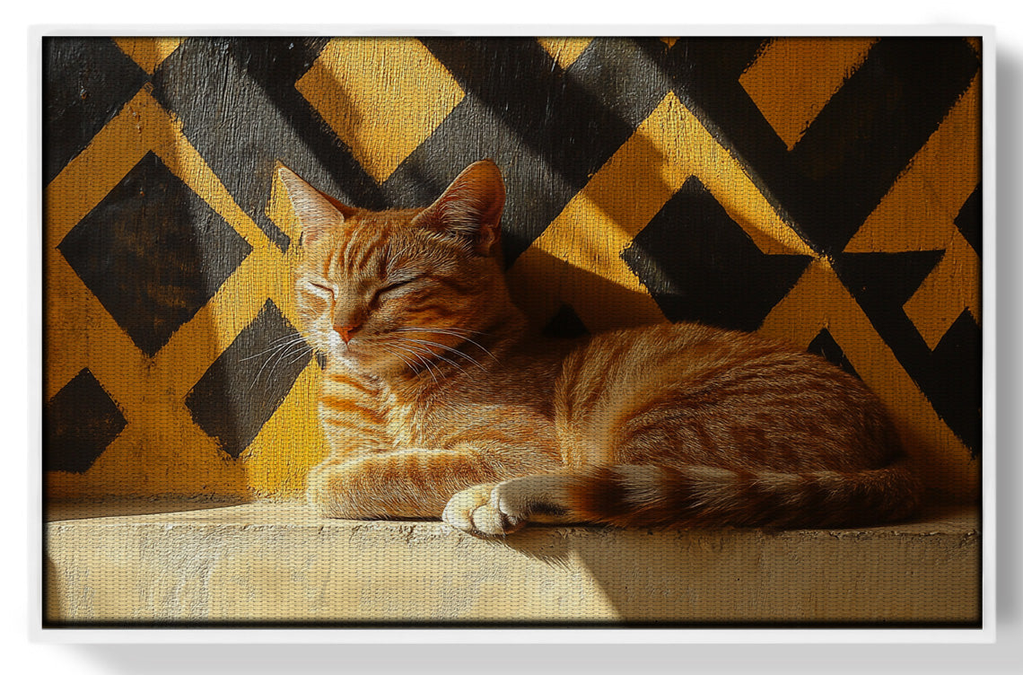 Orange Cat Geometric Sunlight African American abstract art view 61