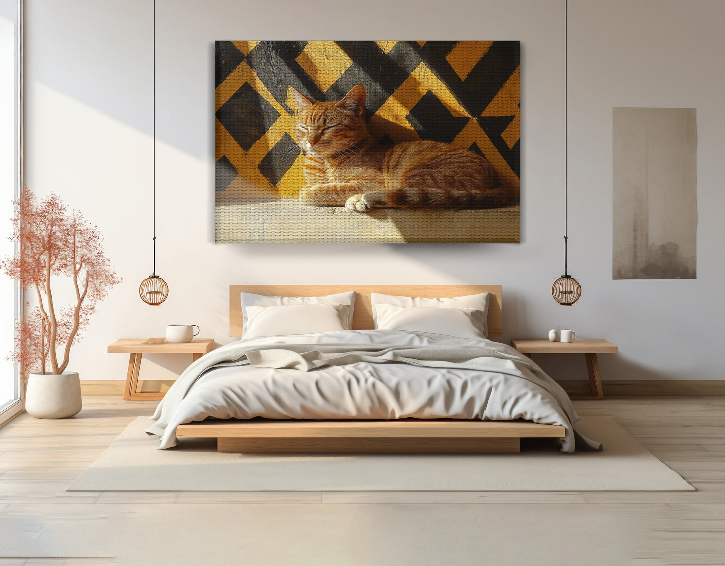 Orange Cat Geometric Sunlight African American abstract art view 15
