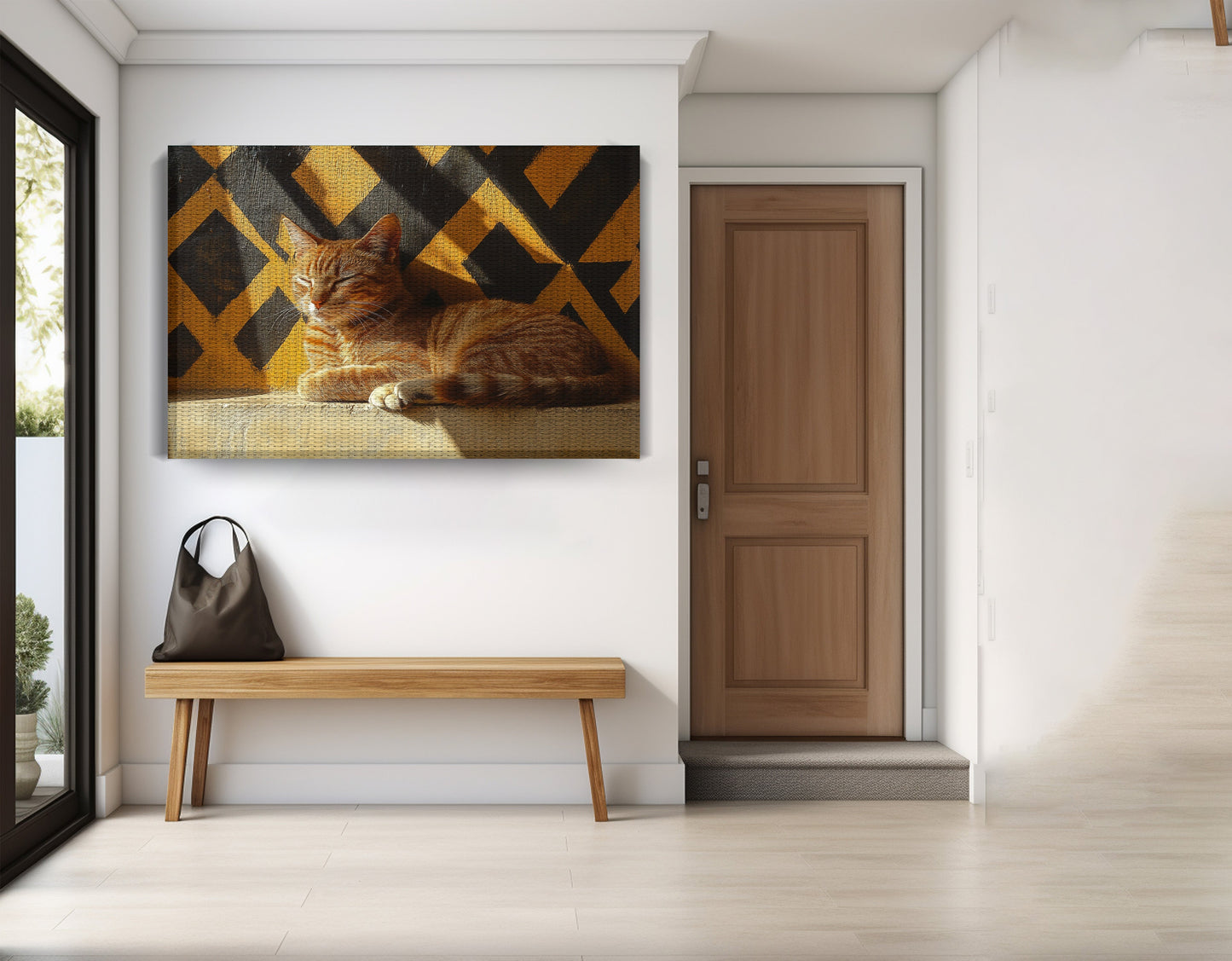 Orange Cat Geometric Sunlight African American abstract art view 17
