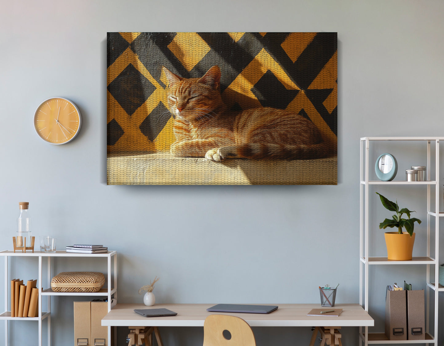 Orange Cat Geometric Sunlight African American abstract art view 18
