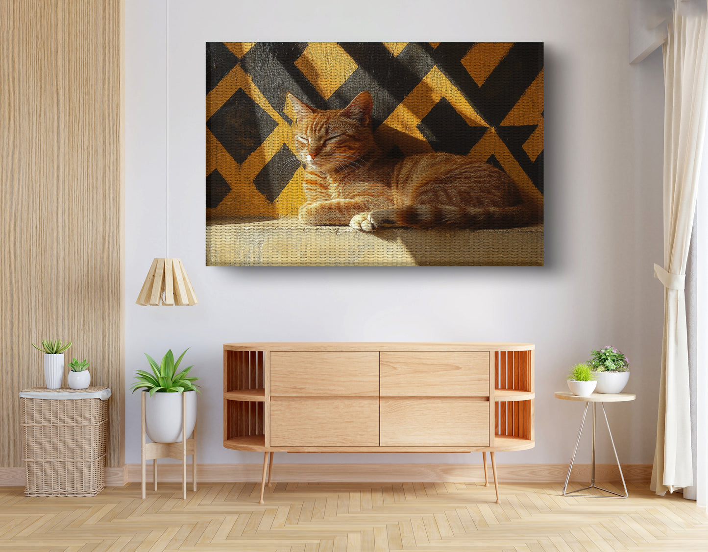 Orange Cat Geometric Sunlight African American abstract art view 14
