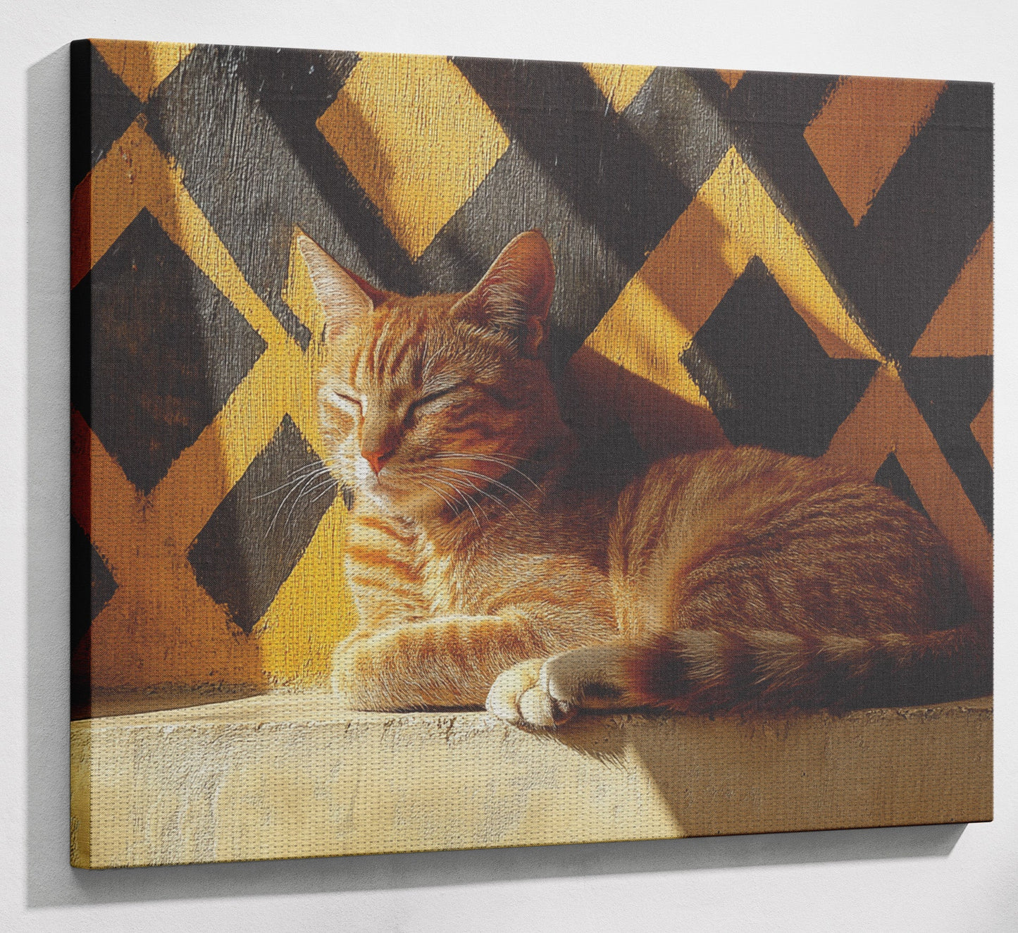 Orange Cat Geometric Sunlight African American abstract art view 13