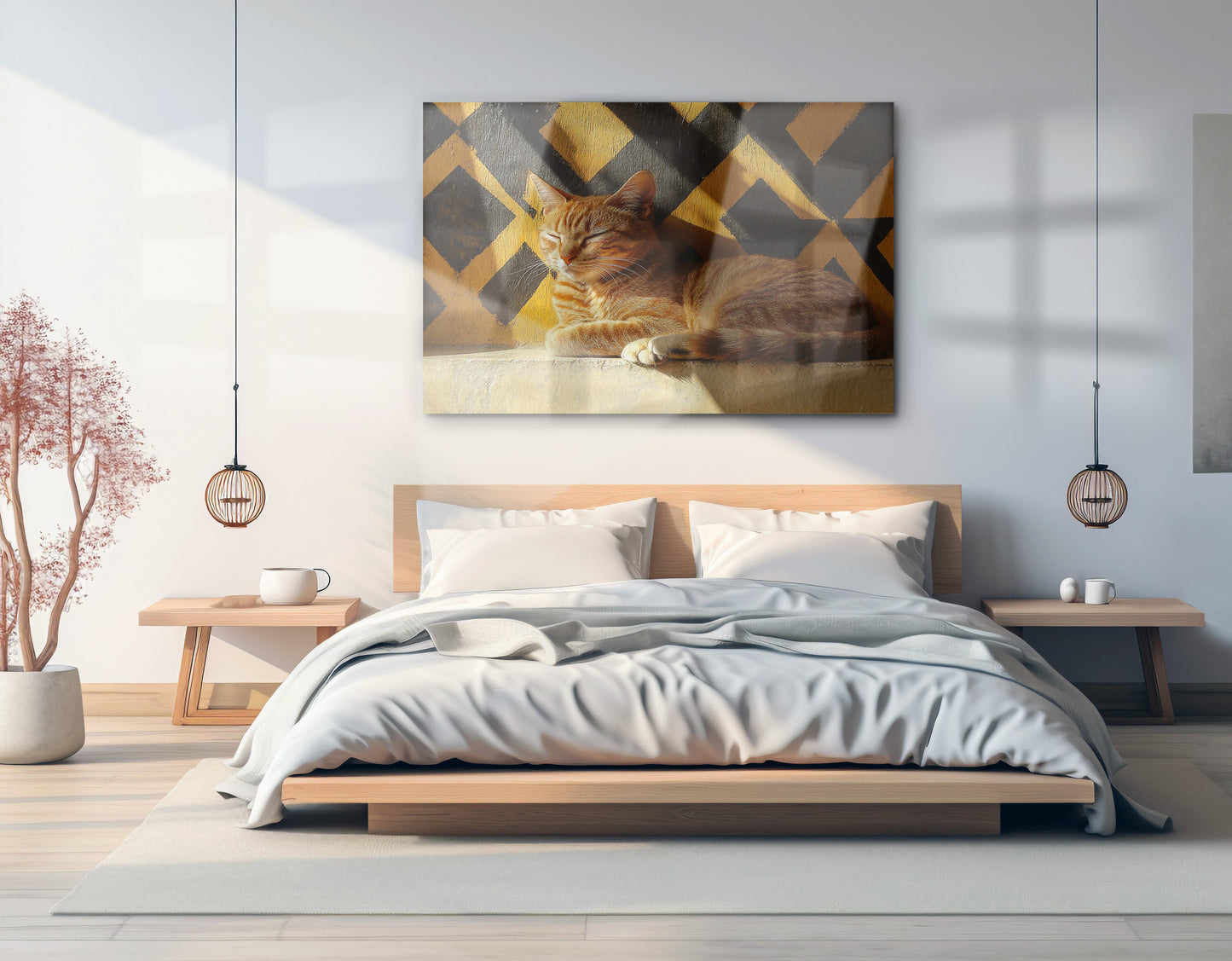 Orange Cat Geometric Sunlight African American abstract art view 21