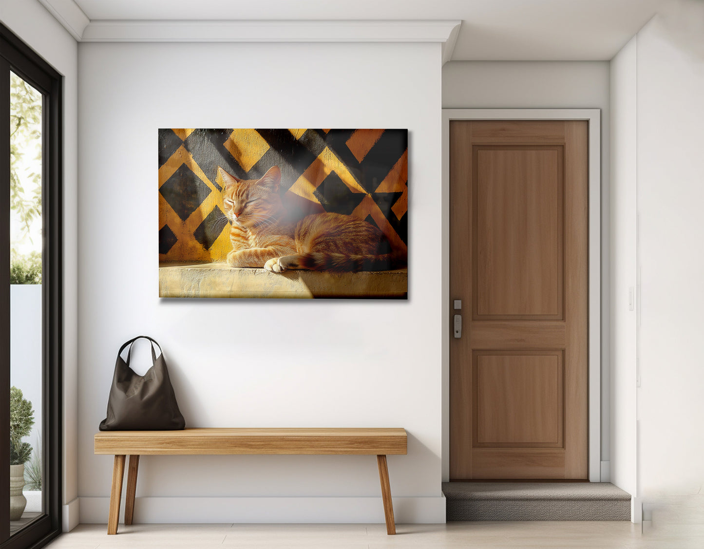 Orange Cat Geometric Sunlight African American abstract art view 23
