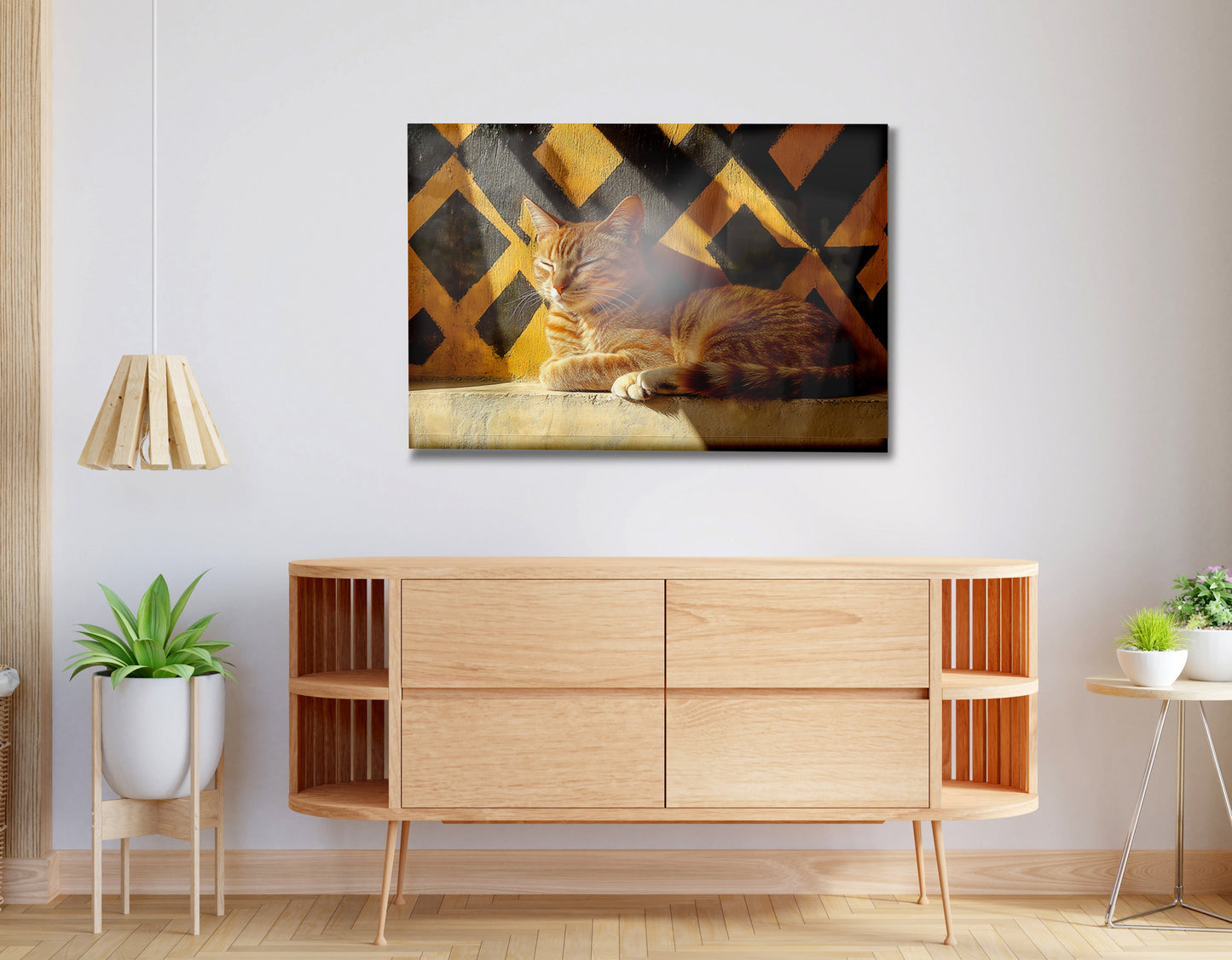 Orange Cat Geometric Sunlight African American abstract art view 20