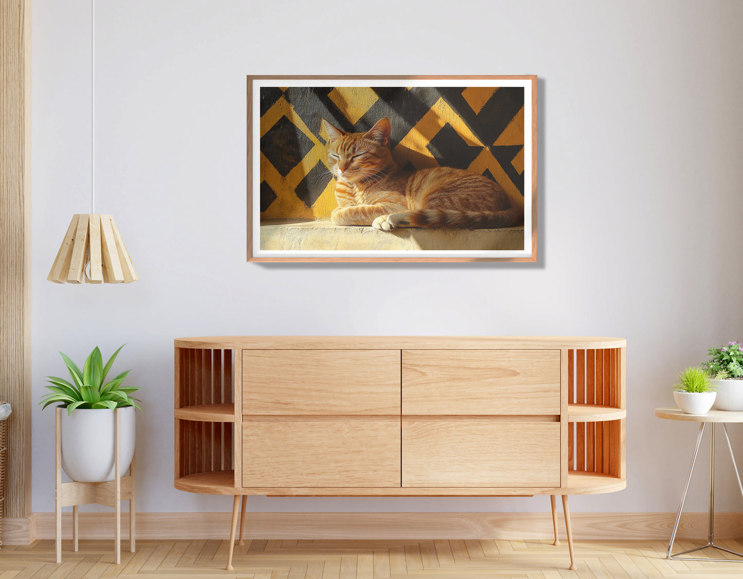 Orange Cat Geometric Sunlight African American abstract art view 80