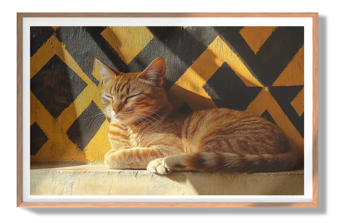 Orange Cat Geometric Sunlight African American abstract art view 79