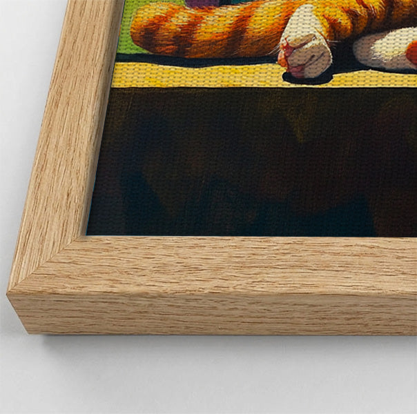 Sleeping Orange Cat Geometric African American abstract art view 52
