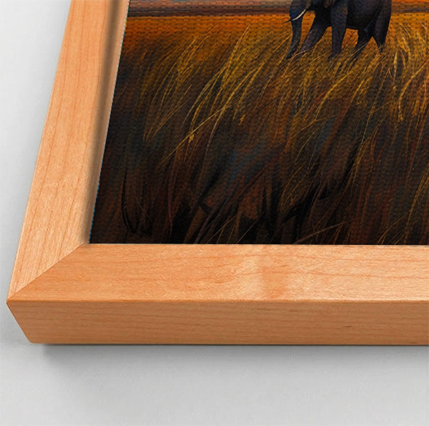 Elephant Herd Sunset Black Black culture wall art view 46