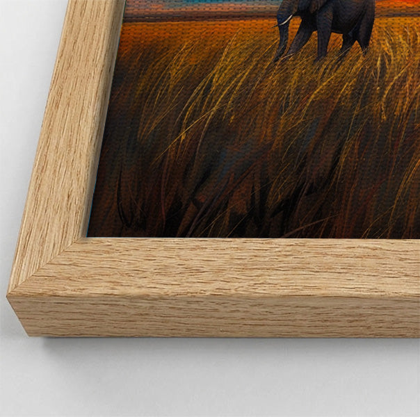 Elephant Herd Sunset Black Black culture wall art view 52