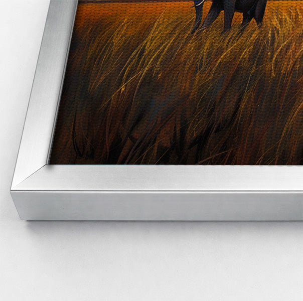 Elephant Herd Sunset Black Black culture wall art view 58