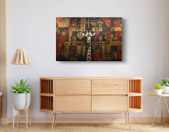 Giraffe Tribal Pattern African American Wall Art
