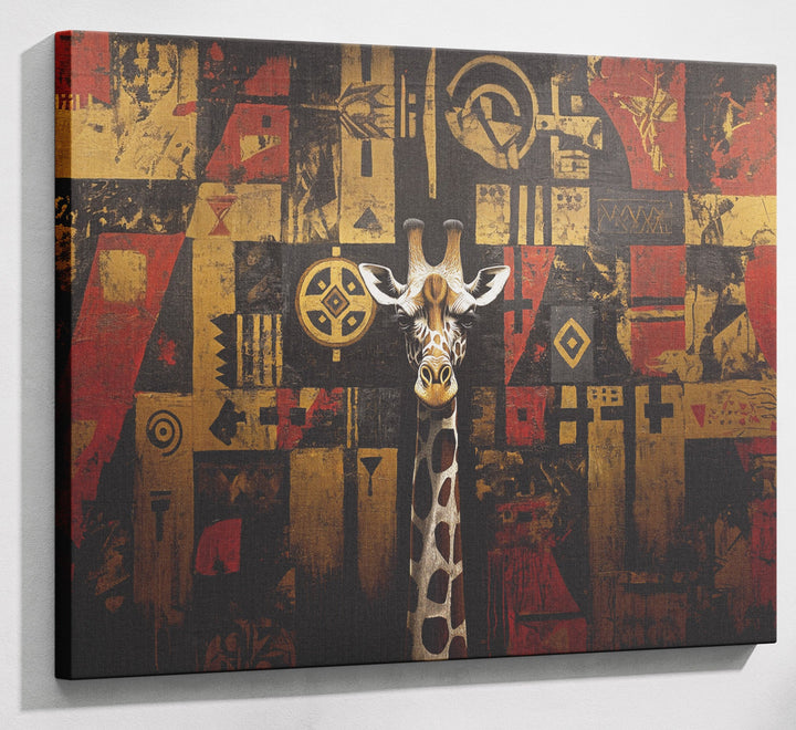 Giraffe Tribal Pattern African American canvas print canvas print with visible wall art format