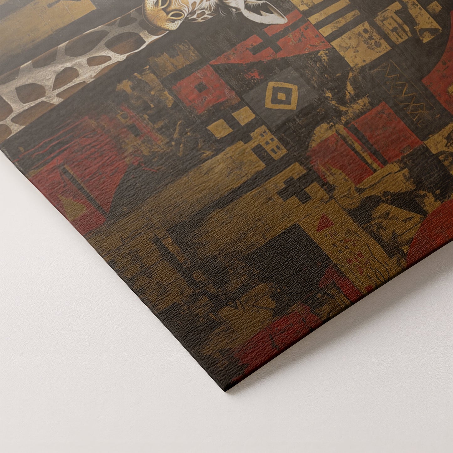 Giraffe Tribal Pattern African American canvas print artwork by MoomZee Artwork