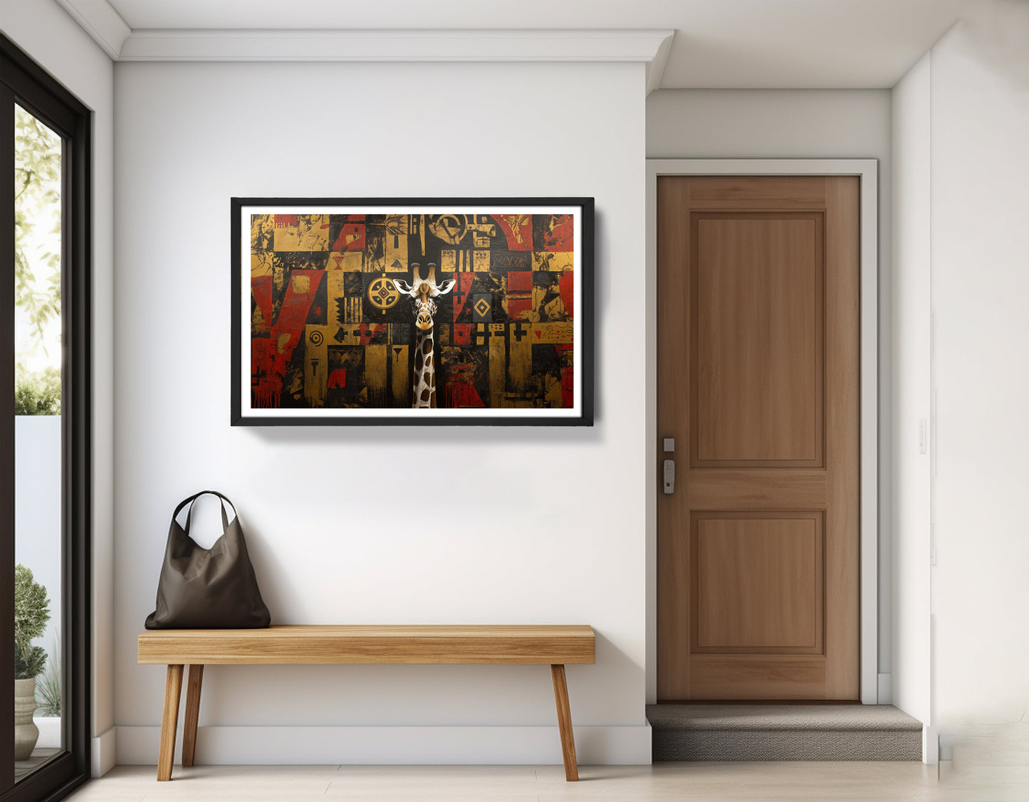 Giraffe Tribal Pattern African American canvas print view 71