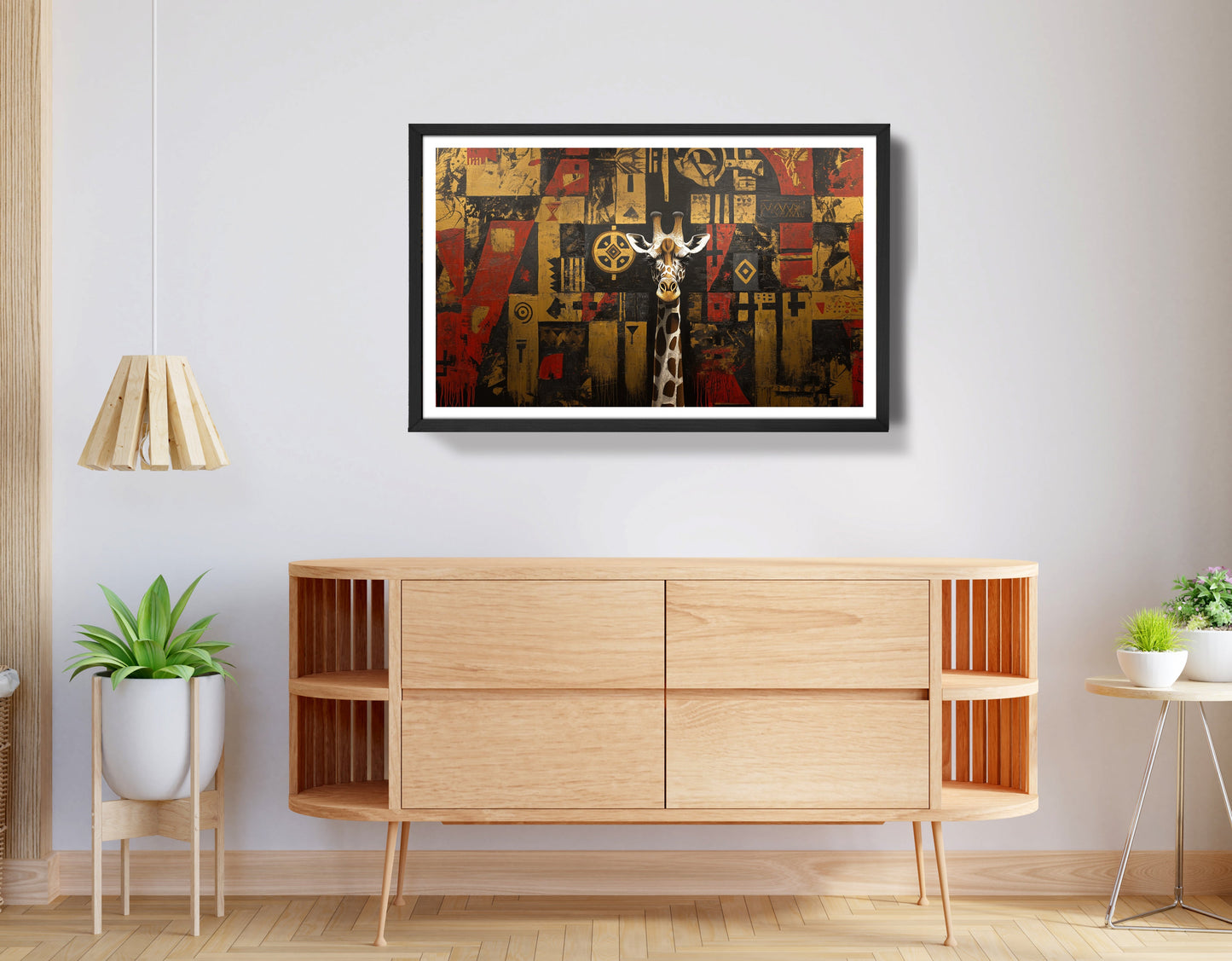 Giraffe Tribal Pattern African American canvas print view 68