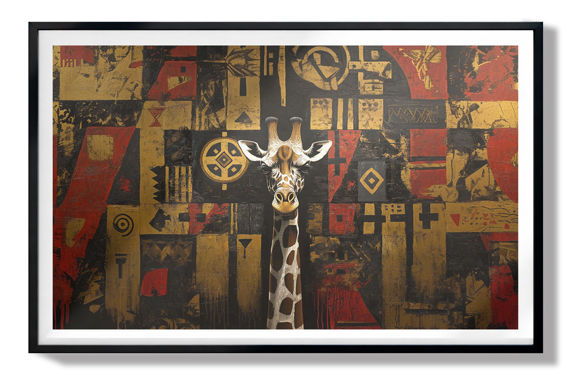 Giraffe Tribal Pattern African American canvas print view 67