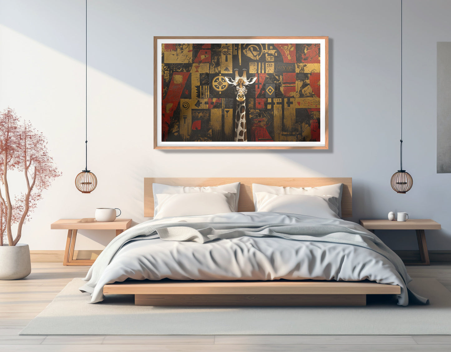 Giraffe Tribal Pattern African American canvas print view 81