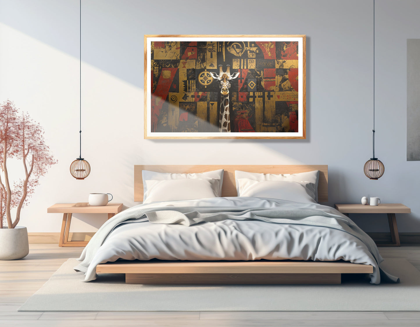 Giraffe Tribal Pattern African American canvas print view 75