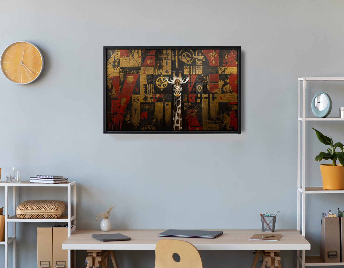 Giraffe Tribal Pattern African American canvas print view 30