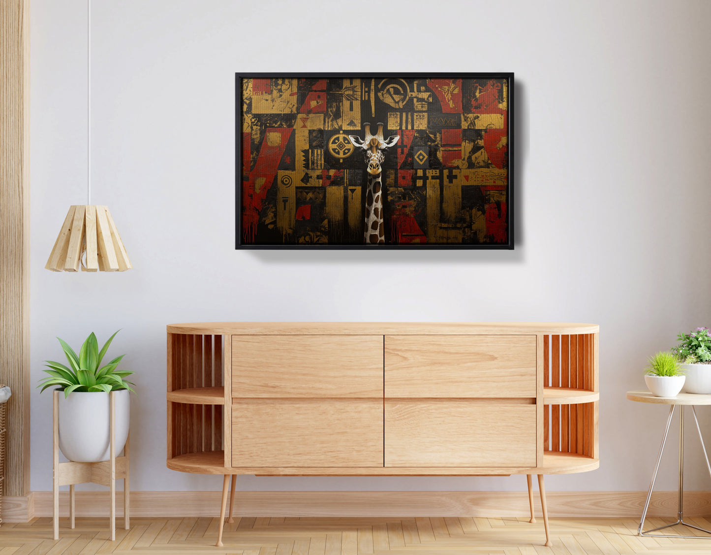 Giraffe Tribal Pattern African American canvas print view 26