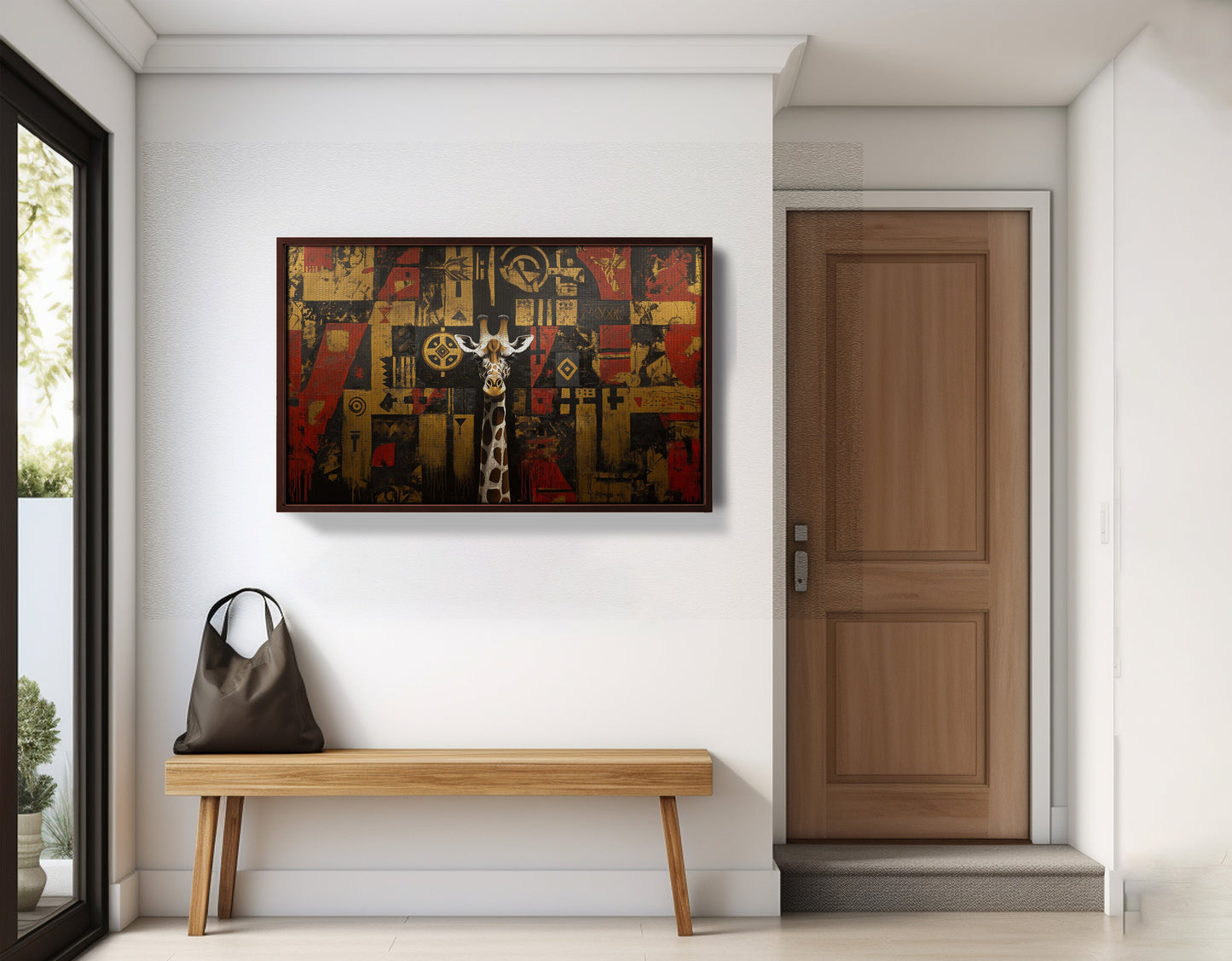 Giraffe Tribal Pattern African American canvas print view 35