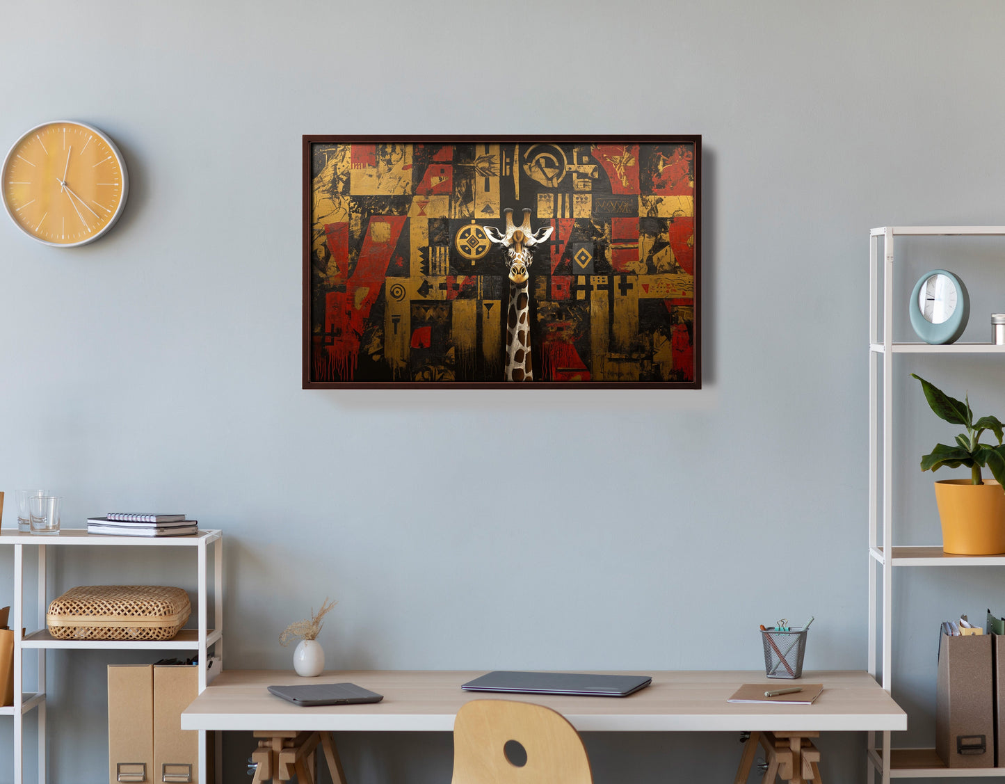Giraffe Tribal Pattern African American canvas print view 36