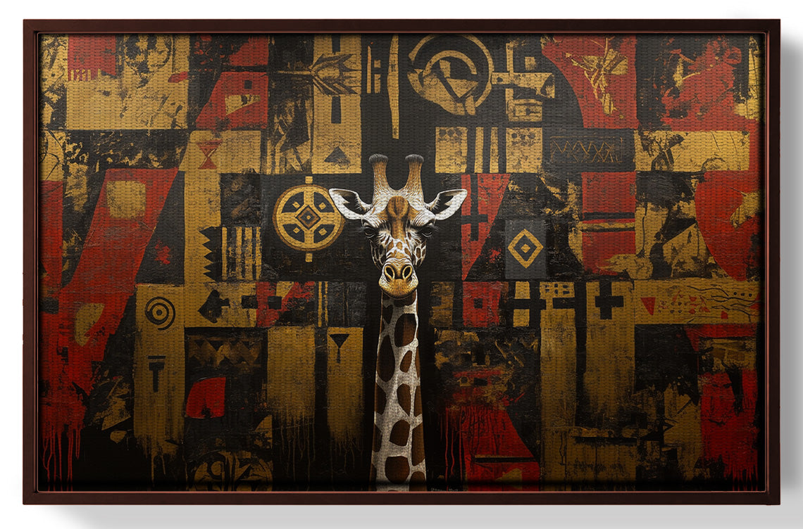 Giraffe Tribal Pattern African American canvas print view 31