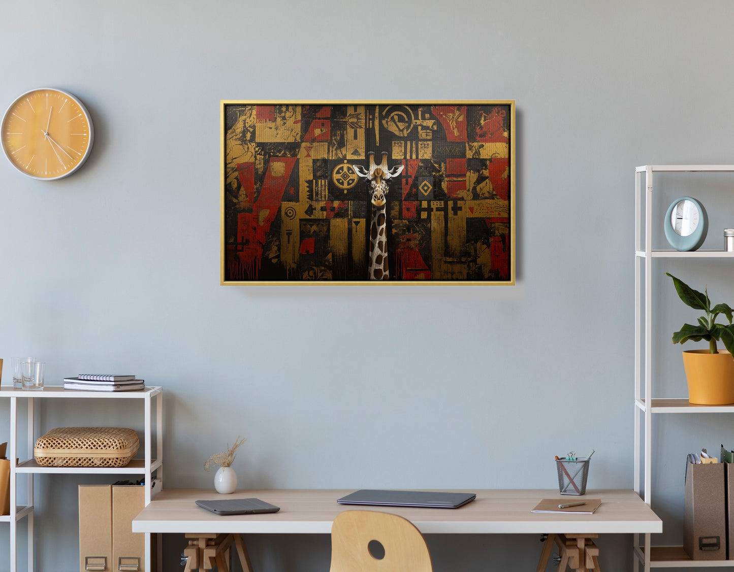 Giraffe Tribal Pattern African American canvas print view 42