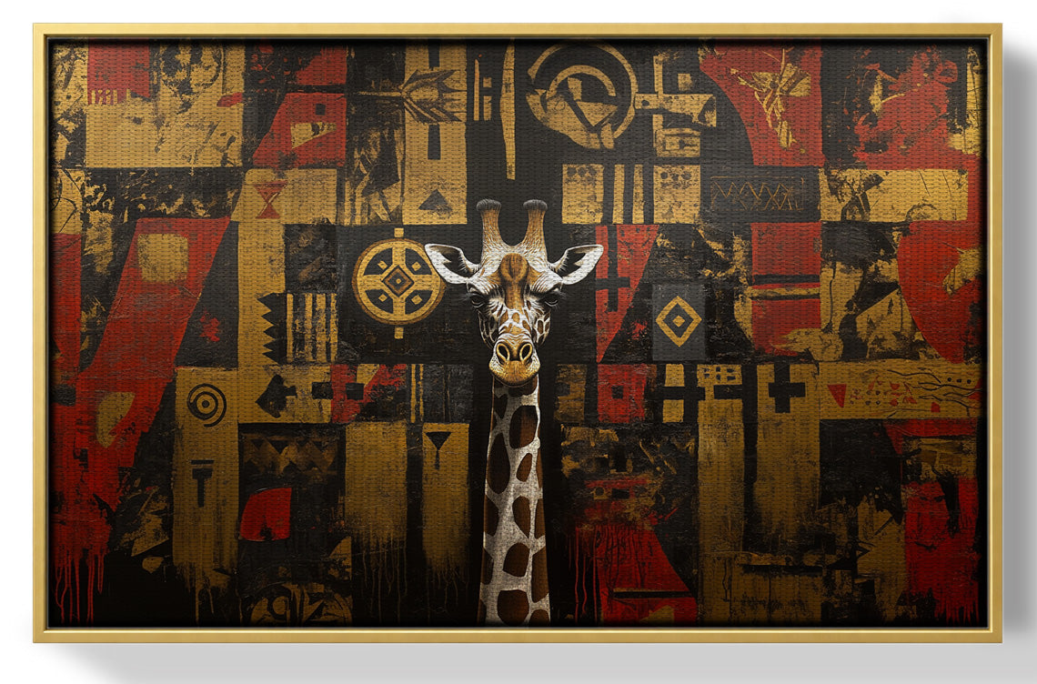 Giraffe Tribal Pattern African American canvas print view 37