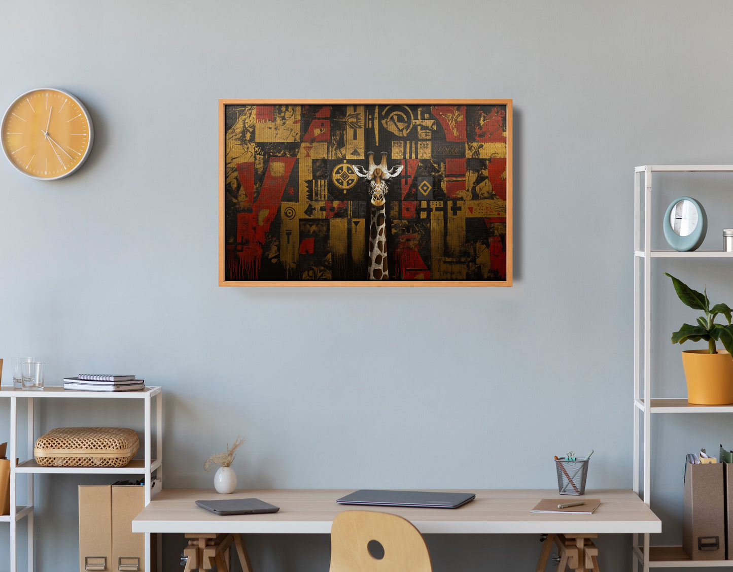Giraffe Tribal Pattern African American canvas print view 48