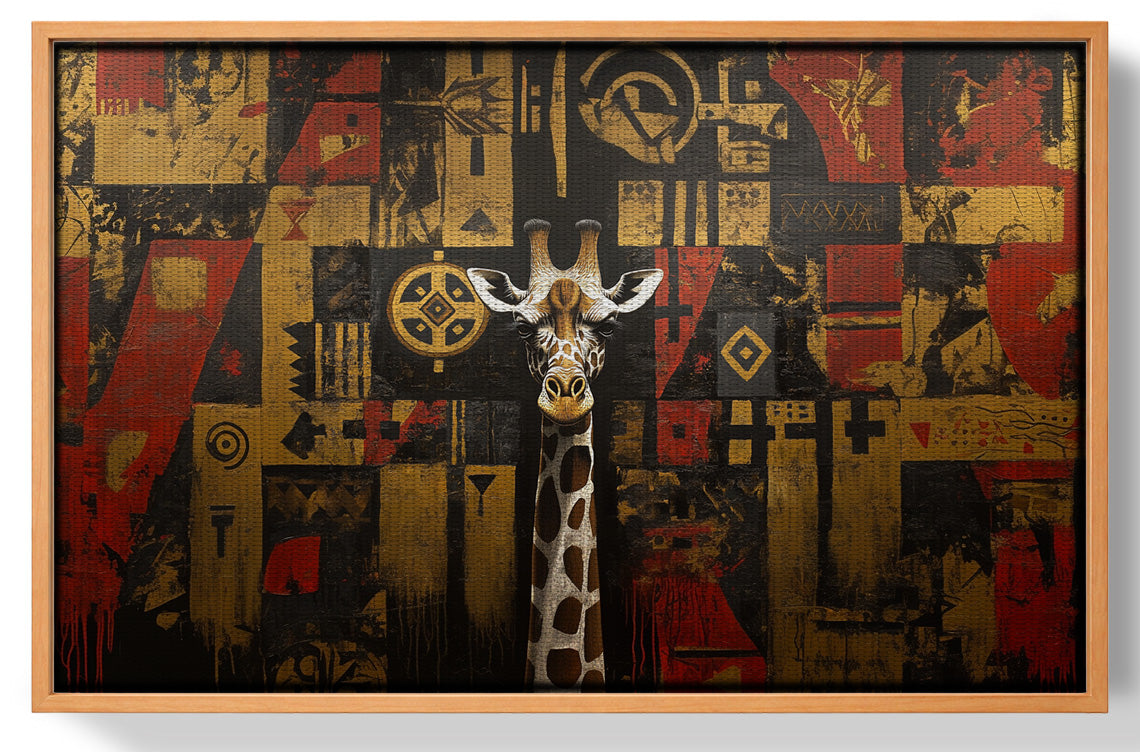 Giraffe Tribal Pattern African American canvas print view 43