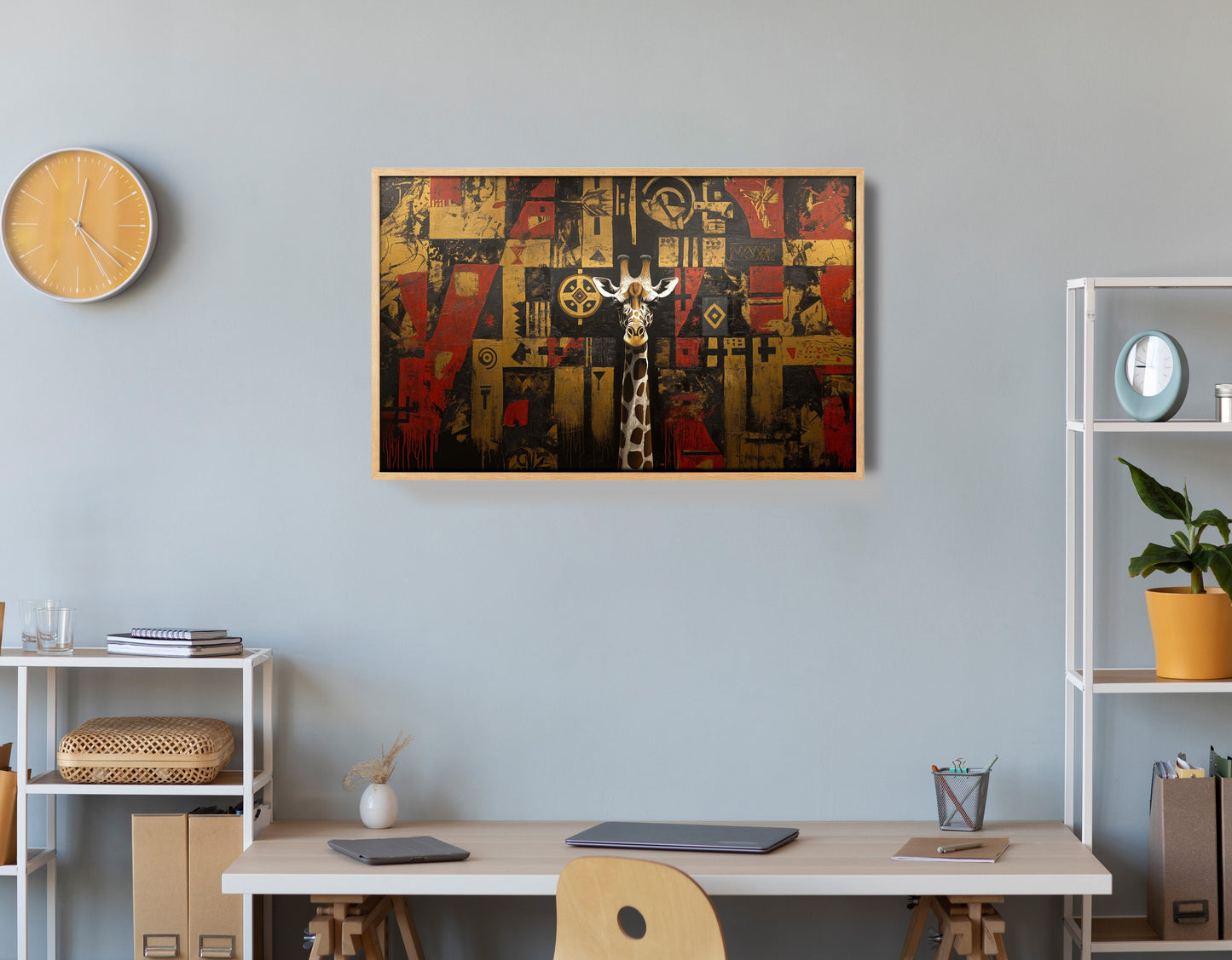 Giraffe Tribal Pattern African American canvas print view 54