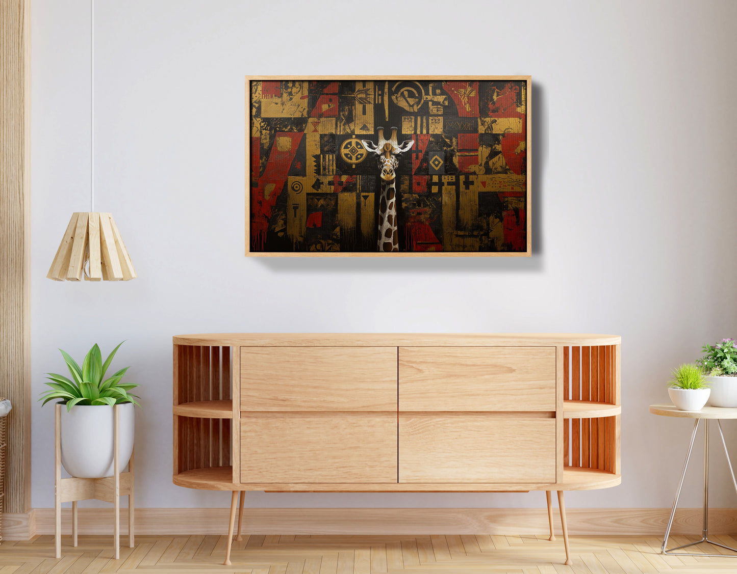 Giraffe Tribal Pattern African American canvas print view 50