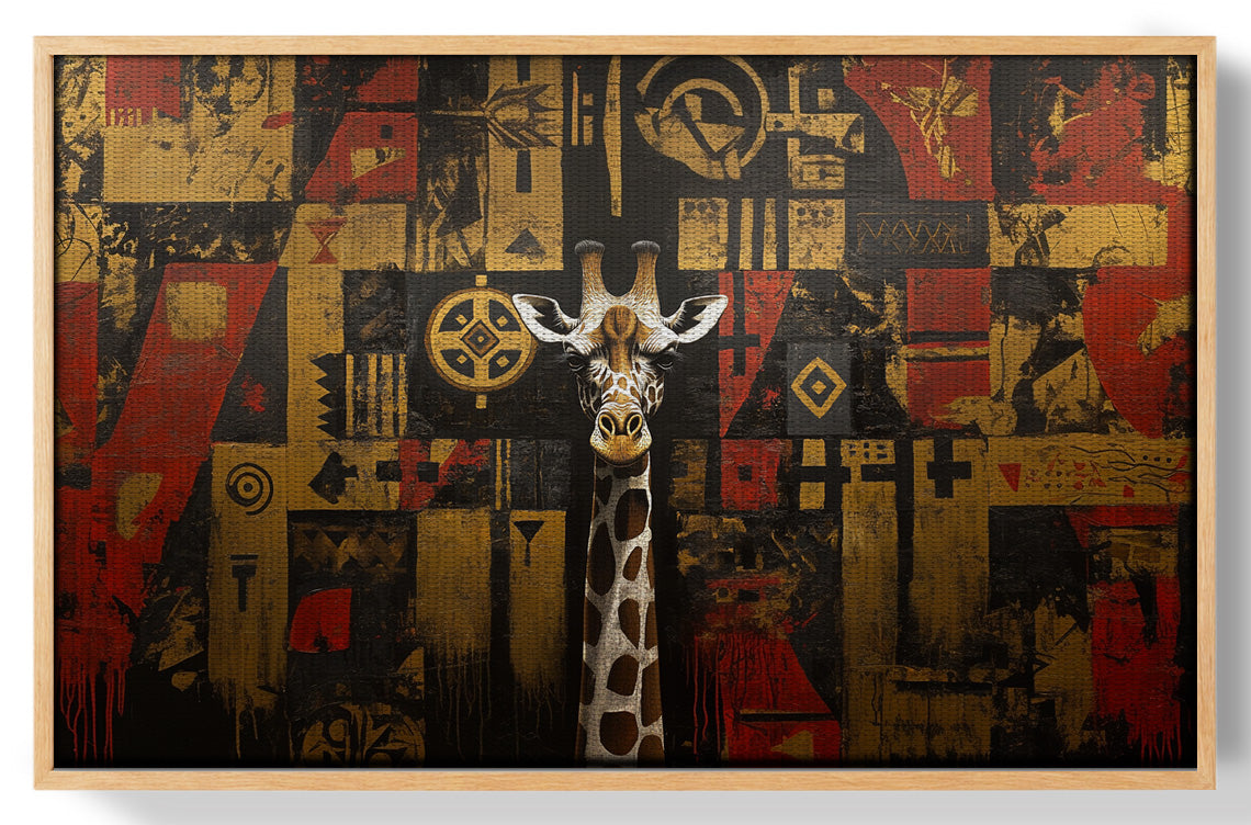 Giraffe Tribal Pattern African American canvas print view 49