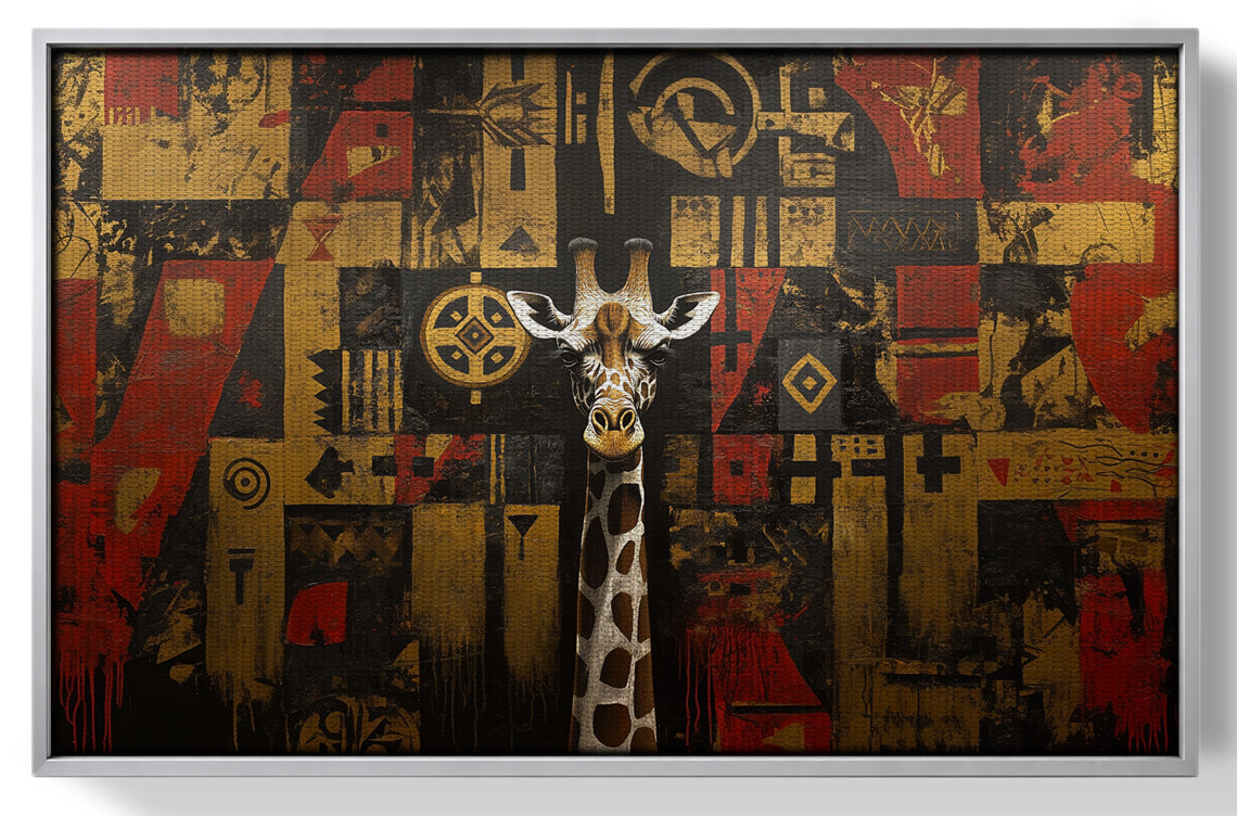 Giraffe Tribal Pattern African American canvas print view 55