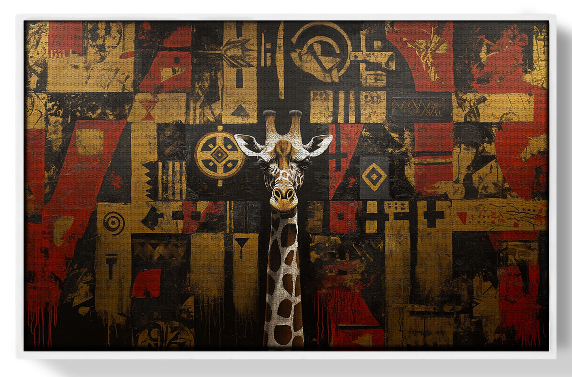 Giraffe Tribal Pattern African American canvas print view 61
