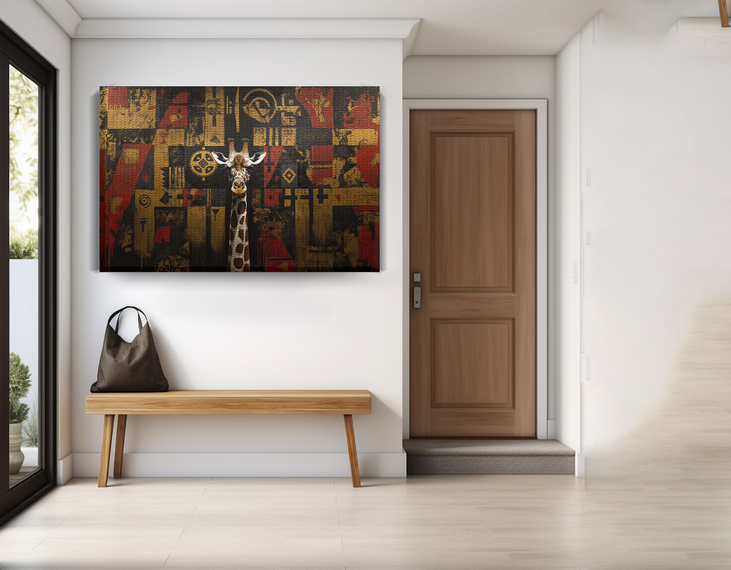 Giraffe Tribal Pattern African American canvas print view 17