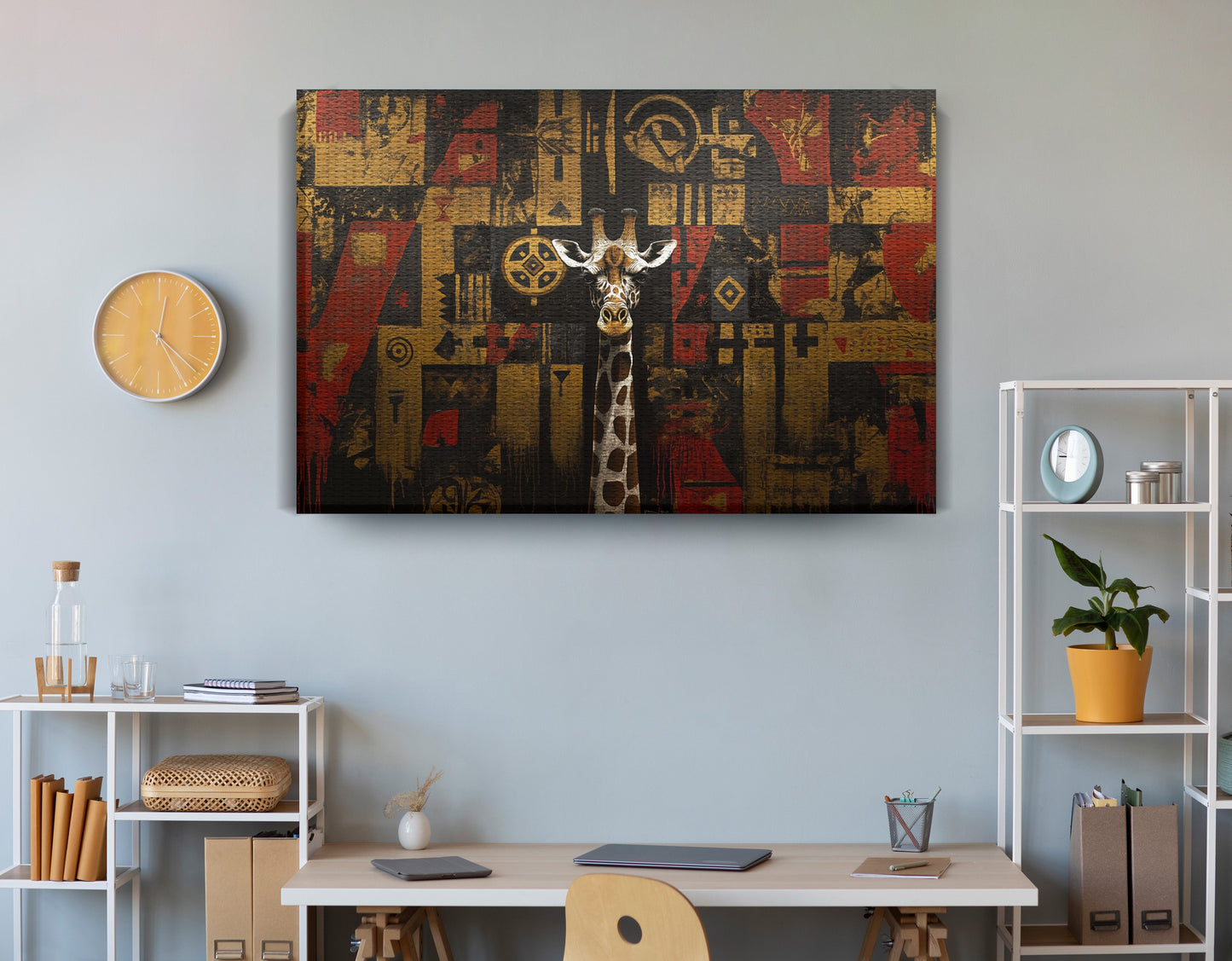 Giraffe Tribal Pattern African American canvas print view 18