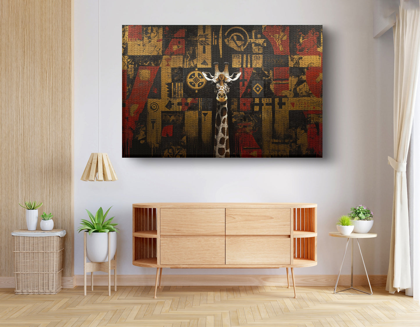 Giraffe Tribal Pattern African American canvas print view 14