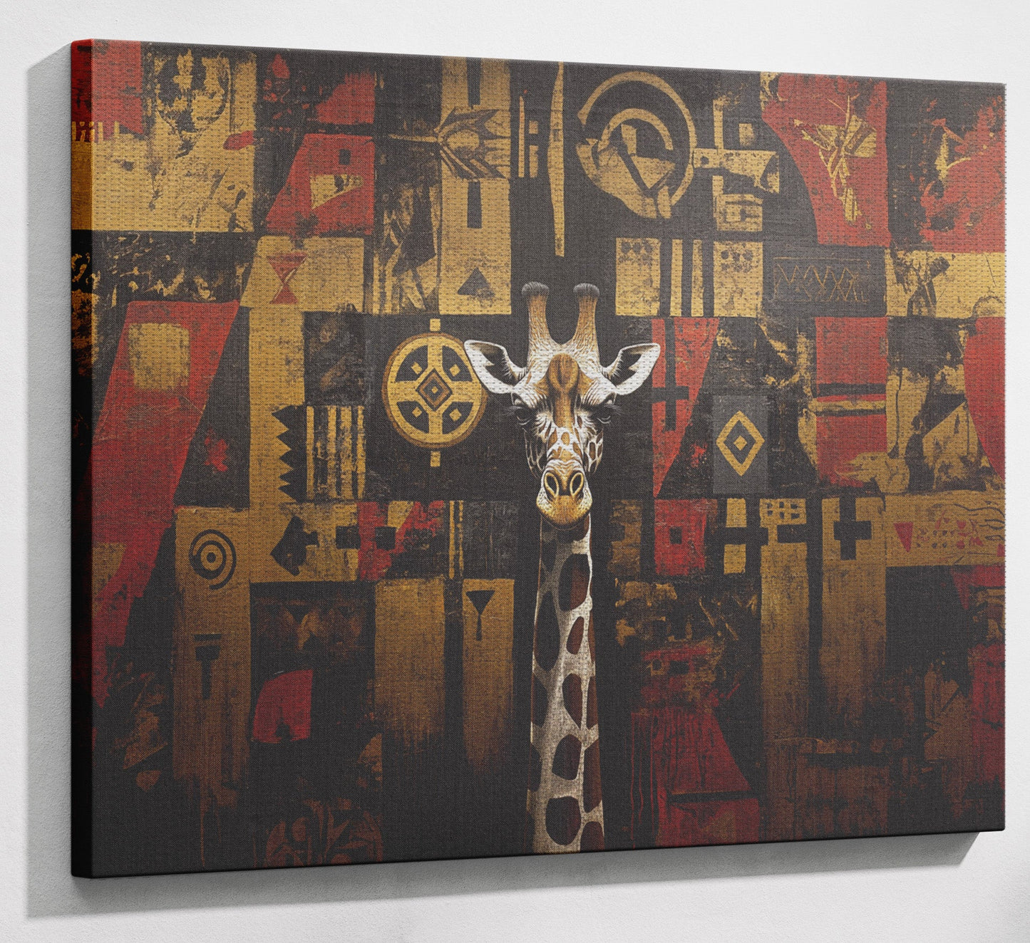 Giraffe Tribal Pattern African American canvas print view 13