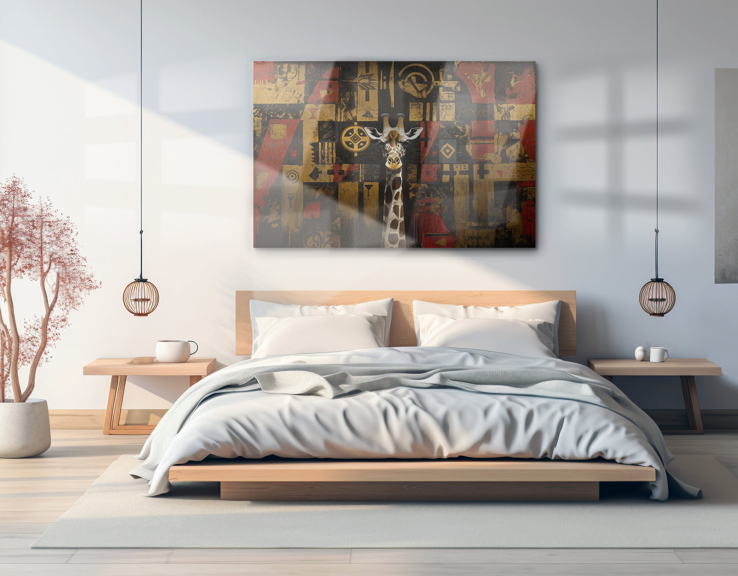 Giraffe Tribal Pattern African American canvas print view 21